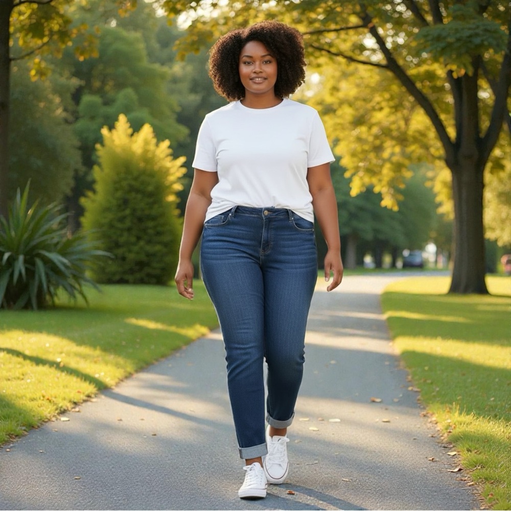 GOGO Star Blue Stretch Denim Jeans Ankle